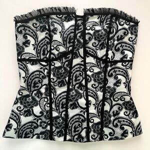 White House Black Market Corset Top Size 0 Lace Gothic Steampunk Victorian